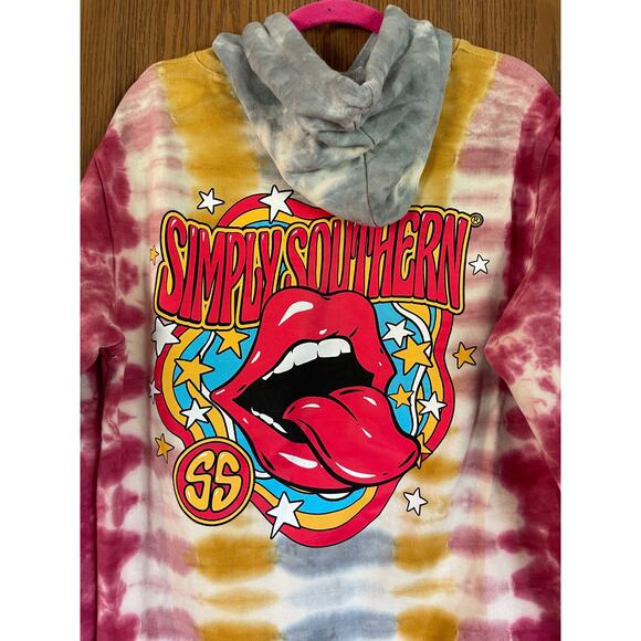 Simply Southern Tie-Dye Size Small Hoodie PTP 21” “Be Simple Live Better” - Picture 5 of 8